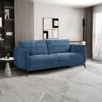 Yar Blue Velvet 3-Seater Sofa
